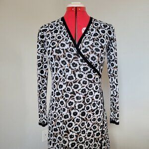S / Wrap Cardigan / Diane Von Furstenberg / Leopard Print Black, Tan, Cream